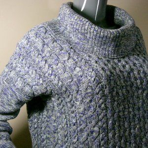 American Eagle Outfitters Purple & Gray Marled Cowl Neck Sweater  - Size Medium